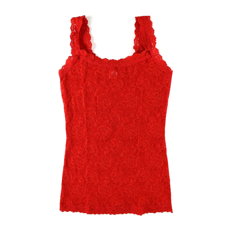 Women’s casual v-neck tees for everyday wear -Signature Lace Unlined Camisole | Mars Orange