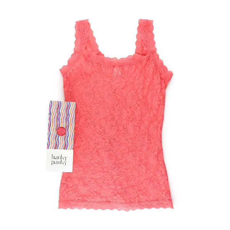 Women’s mesh sleeve tops for modern look -Signature Lace Unlined Camisole | Peachy Keen Orange