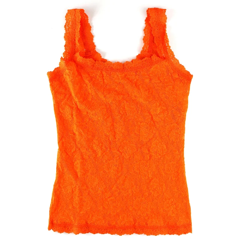 Women’s linen tops for lightweight summer style -Signature Lace Unlined Camisole | Satsuma Orange