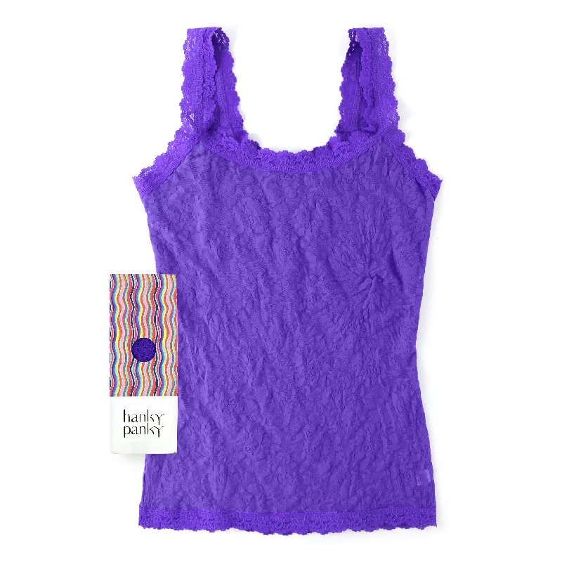 Women’s drop-shoulder tops for relaxed chic -Signature Lace Unlined Camisole | Vivacious Violet Purple