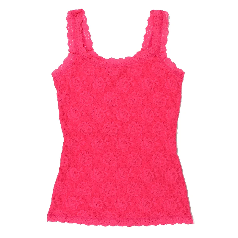 Women’s zipper-front tops for easy wear -Signature Lace Unlined Camisole | Vivid Coral