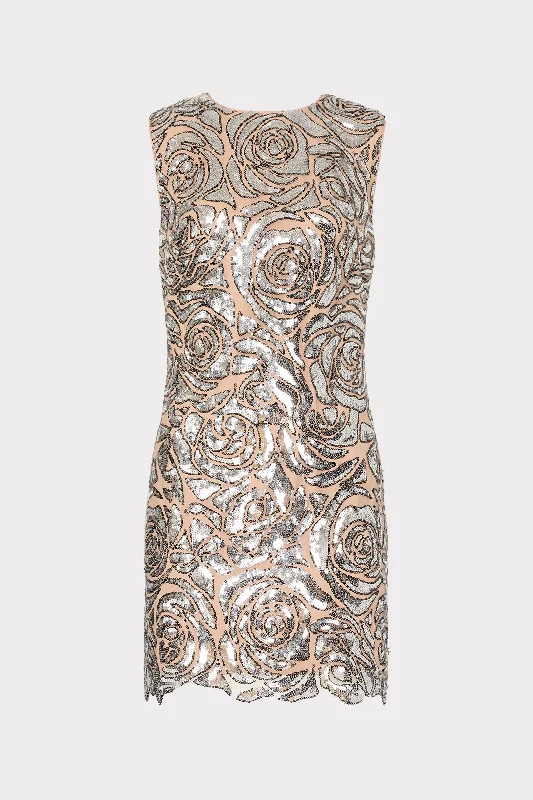 Women’s floral midi dresses for feminine style -Ivette Rose Sequins Shift Mini Dress