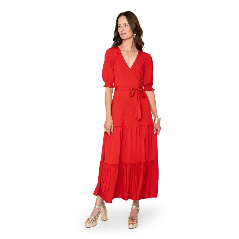 Women’s kimono dresses for exotic flair -Leota Marlo Dress Solid Barbados Cherry