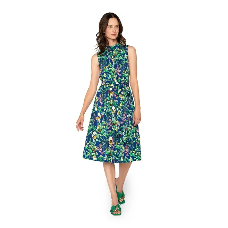 Women’s sleeveless bodycon dresses for chic style -Leota's Women Mindy Dress Butterfly Meadow Navy