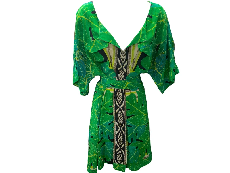 Women’s polka dot dresses for retro charm -NFT Yoana Baraschi Womens Green Silk Dress