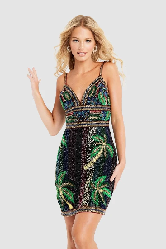 Women’s maxi dresses for elegant style -Palm Beaded Short Dress