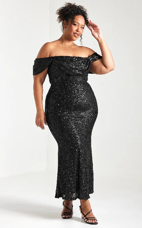 Women’s formal gowns for evening galas -Purileen Dress - Black