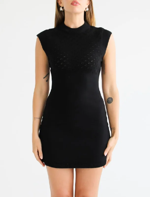 Women’s lace dresses for feminine elegance -Birkin Mini Dress | Black