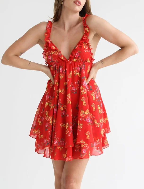 Women’s tiered mini dresses for playful fashion -Secret Garden Mini Dress | Havana Bloom