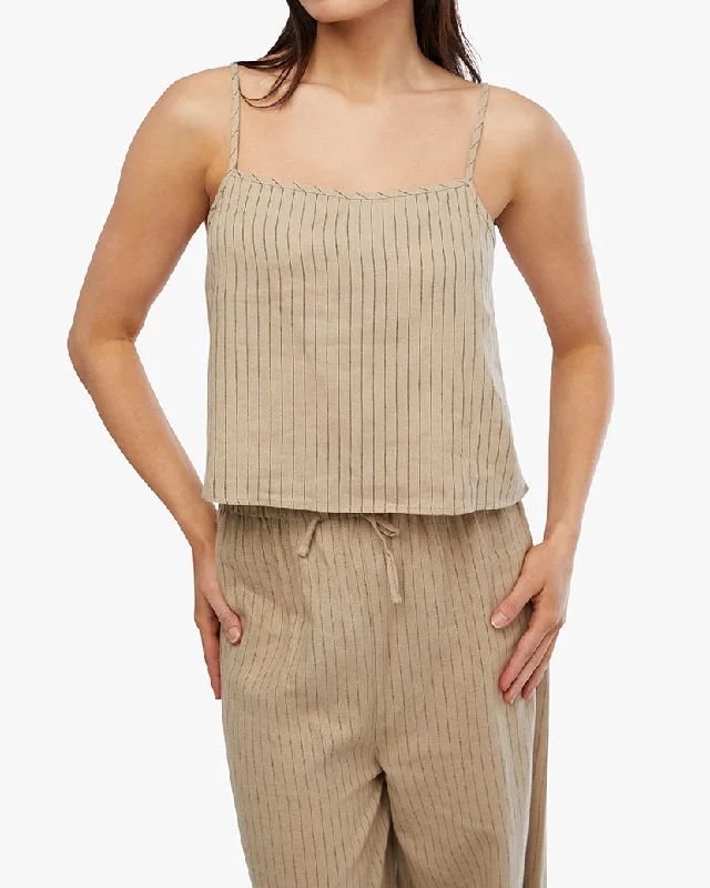 Women’s chiffon tops for airy, light feel -Boxy Cami Top | Safari