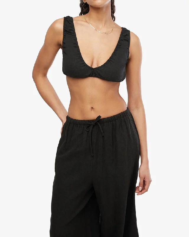 Women’s zip-up tops for sporty chic -Bralette Top | Black