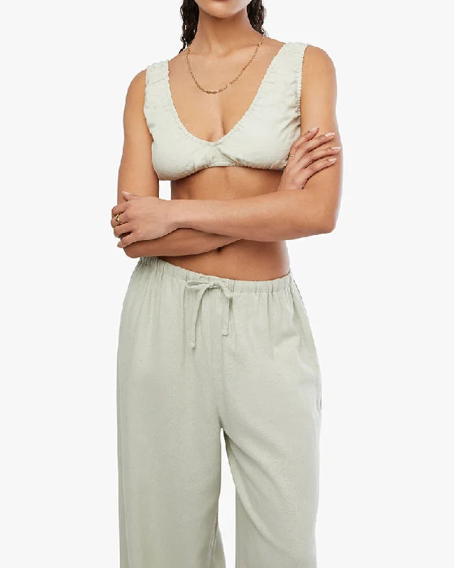 Women’s ruffle sleeve tops for playful style -Bralette Top | Sage