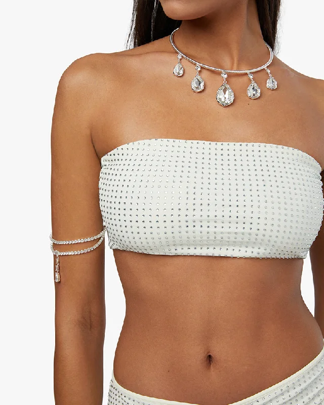 Women’s tunic tops for boho style -Crystal Bandeau Top | Ecru